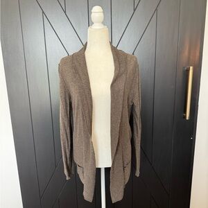 Women's Brown Open-Front Sweater